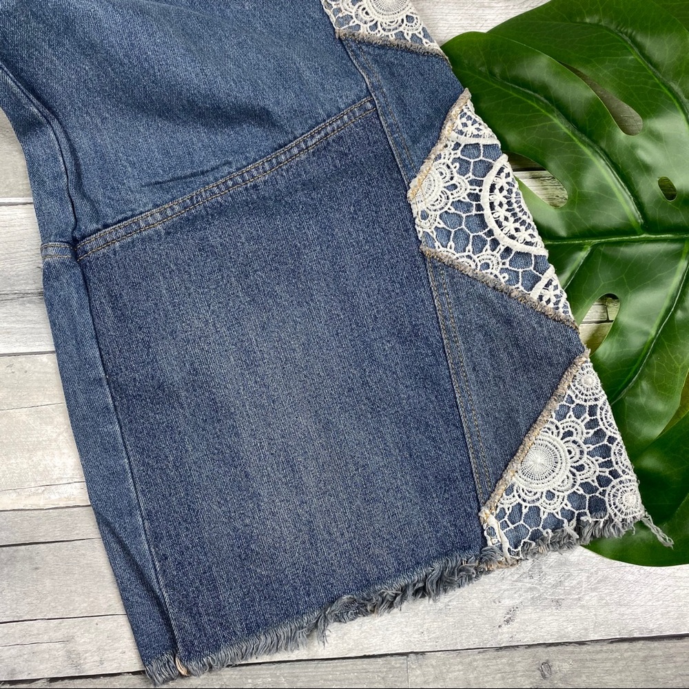 Free People in my element flare jeans patchwork - Picture 4 of 8